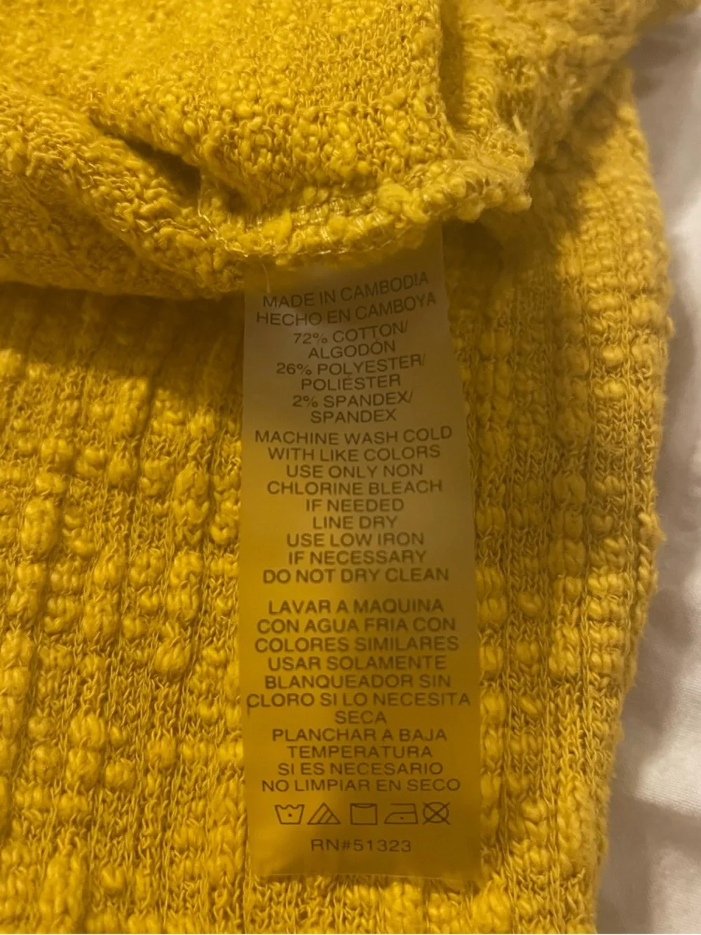 Two by Vince Camuto Large Mustard Textured cotton blend button-up cardigan